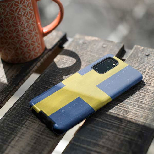 Sweden Flag Distressed Galaxy S20 Plus Pro Case